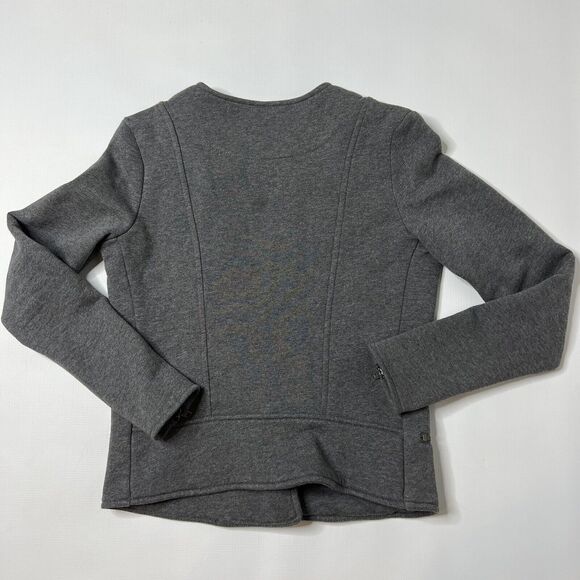 Athleta Gray Moto Jacket Size Small Belvedere Quilted Asymmetrical Zip - Picture 2 of 9